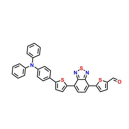 5-(7-(5-(4-(diphenylamino)phenyl)thiophen-2-yl)benzo[c][1,2,5]thiadiazol-4-yl)thiophene-2-carbaldehyde,5-(7-(5-(4-(diphenylamino)phenyl)thiophen-2-yl)benzo[c][1,2,5]thiadiazol-4-yl)thiophene-2-carbaldehyde