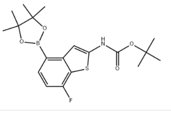 (7-氟-4-(4,4,5,5-四甲基-1,3,2-二氧硼杂环戊烷-2-基)苯并[B]噻吩-2-基)氨基甲酸叔丁酯,tert-Butyl (7-fluoro-4-(4,4,5,5-tetramethyl-1,3,2-dioxaborolan-2-yl)benzo[b]thiophen-2-yl)carbamate