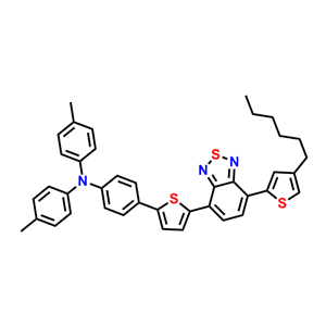 4-(5-(N,N-di-p-tolyl-4-aminophenyl)-thiophen-2-yl)-7-(4-hexyl-2-thienyl)-2,1,3-benzothiadiazole