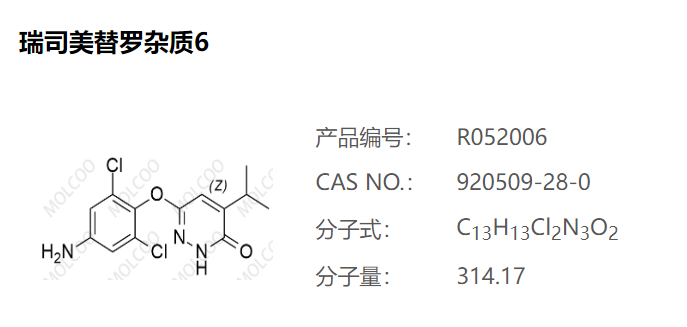 瑞司美替羅雜質(zhì)6,6-(4-amino-2,6-dichlorophenoxy)-4-isopropylpyridazin-3(2H)-one