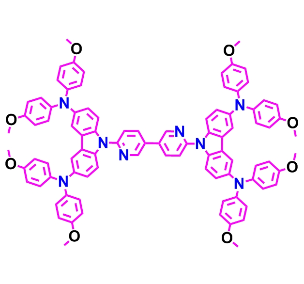 空穴傳輸材料 ；9,9'-（[3,3'-聯(lián)吡啶]-6,6'-二基）雙（N3，N3，N6，N6-四（4-甲氧基苯基）-9H-咔唑-3,6-二胺）,9,9'-([3,3'-bipyridine]-6,6'-diyl)bis(N3,N3,N6,N6-tetrakis(4-methoxyphenyl)-9H-carbazole-3,6-diamine)