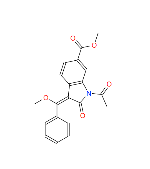 (E)- 1-乙?；?3-(甲氧基(苯基)亞甲基)-2-氧代吲哚-6-羧酸酯甲酯,(E)-Methyl 1-acetyl-3-(Methoxy(phenyl)Methylene)-2-oxoindoline-6-carboxylate