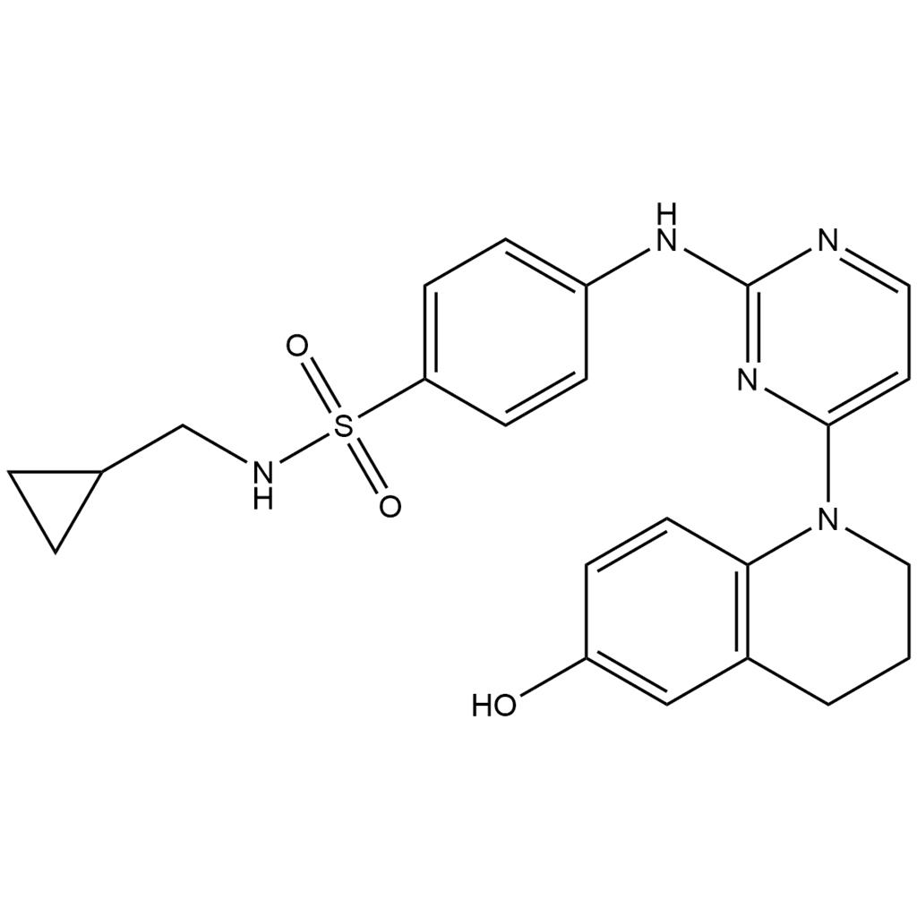 Pyrintegrin,N-(cyclopropylmethyl)-4-((4-(6-hydroxy-3,4-dihydroquinolin-1(2H)-yl)pyrimidin-2-yl)amino)benzenesulfonamide