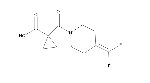 1-（4-（二氟亚甲基）哌啶-1-羰基）环丙烷-1-羧酸,1-(4-(difluoromethylene)piperidine-1-carbonyl)cyclopropane-1-carboxylic acid