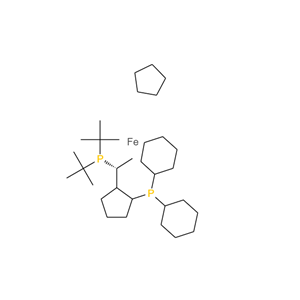 (R)-(-)-1-[(S)-2-(二环己基膦)二茂铁]乙基二叔丁基膦,(R)-(-)-1-[(S)-2-(DICYCLOHEXYLPHOSPHINO)FERROCENYL]ETHYLDI-T-BUTYLPHOSPHINE