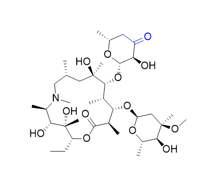 阿奇霉素雜質(zhì)N,(2R,3S,4R,5R,8R,10R,11R,12S,13S,14R)-2-ethyl-3,4,10-trihydroxy-13-(((2R,4R,5S,6S)-5-hydroxy-4-methoxy-4,6-dimethyltetrahydro-2H-pyran-2-yl)oxy)-11-(((2S,3S,6R)-3-hydroxy-6-methyl-4-oxotetrahydro-2H-pyran-2-yl)oxy)-3,5,6,8,10,12,14-heptamethyl-1-oxa-6-azacyclopentadecan-15-one