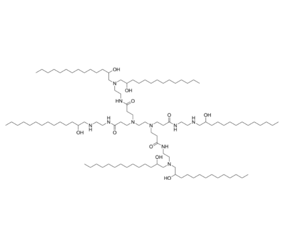 G0-C14,4,7,11,14-Tetraazaoctacosanamide, N-[2-[bis(2-hydroxytetradecyl)amino]ethyl]-16-hydroxy-14-(  2-hydroxytetradecyl)-4,7-bis[3-[[2-[(2-hydroxytetradecyl)amino]ethyl]amino]-3-oxopropyl]-10-oxo-