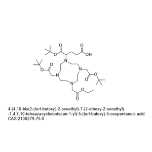 4-(4,10-bis(2-(tert-butoxy)-2-oxoethyl)-7-(2-ethoxy-2-oxoethyl) -1,4,7,10-tetraazacyclododecan-1-yl)-5-(tert-butoxy)-5-oxopentanoic acid,4-(4,10-bis(2-(tert-butoxy)-2-oxoethyl)-7-(2-ethoxy-2-oxoethyl) -1,4,7,10-tetraazacyclododecan-1-yl)-5-(tert-butoxy)-5-oxopentanoic acid