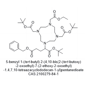 5-benzyl 1-tert-butyl 2-(4,10-bis(2-(tert-butoxy)-2-oxoethyl)-7-(2-ethoxy-2-oxoethyl)-1,4,7,10-tetraazacyclododecan-1-yl)pentanedioate,5-benzyl 1-tert-butyl 2-(4,10-bis(2-(tert-butoxy)-2-oxoethyl)-7-(2-ethoxy-2-oxoethyl)-1,4,7,10-tetraazacyclododecan-1-yl)pentanedioate