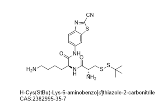 "H-Cys(StBu)-Lys-6-aminobenzo[d]thiazole-2-carbonitrile ","H-Cys(StBu)-Lys-6-aminobenzo[d]thiazole-2-carbonitrile "