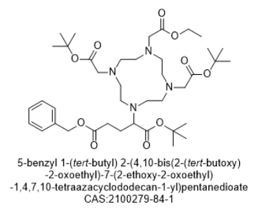 5-benzyl 1-tert-butyl 2-(4,10-bis(2-(tert-butoxy)-2-oxoethyl)-7-(2-ethoxy-2-oxoethyl)-1,4,7,10-tetraazacyclododecan-1-yl)pentanedioate,5-benzyl 1-tert-butyl 2-(4,10-bis(2-(tert-butoxy)-2-oxoethyl)-7-(2-ethoxy-2-oxoethyl)-1,4,7,10-tetraazacyclododecan-1-yl)pentanedioate