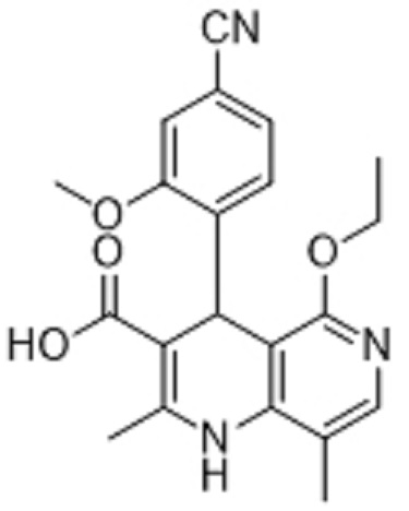 非奈利酮雜質(zhì)1;4-(4-氰基-2-甲氧基苯基)-5-乙氧基-2,8-二甲基-1,4-二氫-1,6-萘啶-3-甲酸,4-(4-cyano-2-methoxyphenyl)-5-ethoxy-2,8-dimethyl-1,4-dihydro-1,6-naphthyridine-3-carboxylic acid