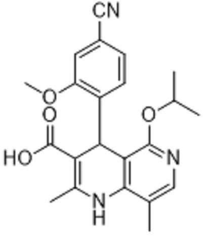 非奈利酮杂质12;4-(4-氰基-2-甲氧基苯基)-5-异丙氧基-2,8-二甲基-1,4-二氢-1,6-萘啶-3-甲酸,4-(4-cyano-2-methoxyphenyl)-5-isopropoxy-2,8-dimethyl-1,4-dihydro-1,6-naphthyridine-3-carboxylic acid