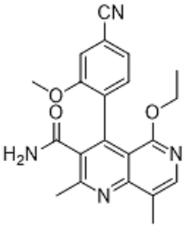 非奈利酮雜質(zhì)4;4-(4-氰基-2-甲氧基苯基)-5-乙氧基-2,8-二甲基-1,6-萘啶-3-甲酰胺,4-(4-cyano-2-methoxyphenyl)-5-ethoxy-2,8-dimethyl-1,6-naphthyridine-3-carboxamide