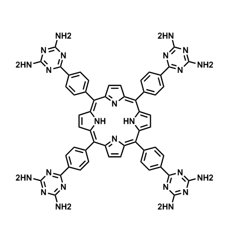 6,6',6'',6'''-(porphyrin-5,10,15,20-tetrayltetrakis(benzene-4,1-diyl))tetrakis(1,3,5-triazine-2,4-diamine),6,6',6'',6'''-(porphyrin-5,10,15,20-tetrayltetrakis(benzene-4,1-diyl))tetrakis(1,3,5-triazine-2,4-diamine)