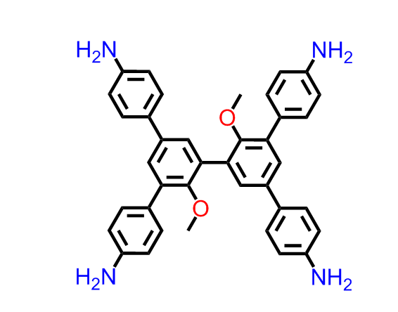 5',5''-bis(4-aminophenyl)-2',2''-dimethoxy-[1,1':3',1'':3'',1'''-quaterphenyl]-4,4'''-diamine,5',5''-bis(4-aminophenyl)-2',2''-dimethoxy-[1,1':3',1'':3'',1'''-quaterphenyl]-4,4'''-diamine