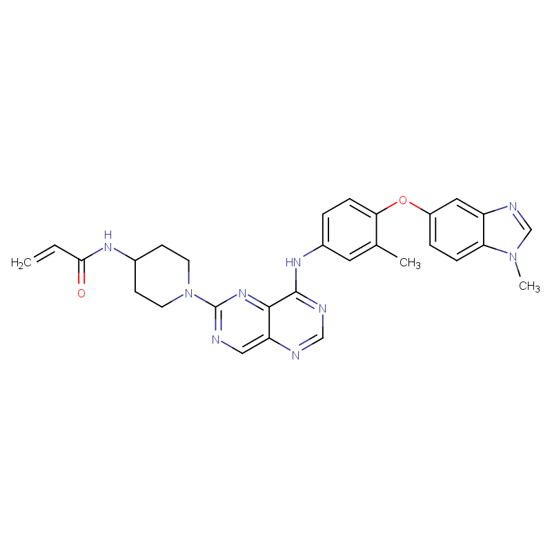 BLU-451(LNG451),2-Propenamide, N-[1-[8-[[3-methyl-4-[(1-methyl-1H-benzimidazol-5-yl)oxy]phenyl]amino]pyrimido[5,4-d]pyrimidin-2-yl]-4-piperidinyl]-