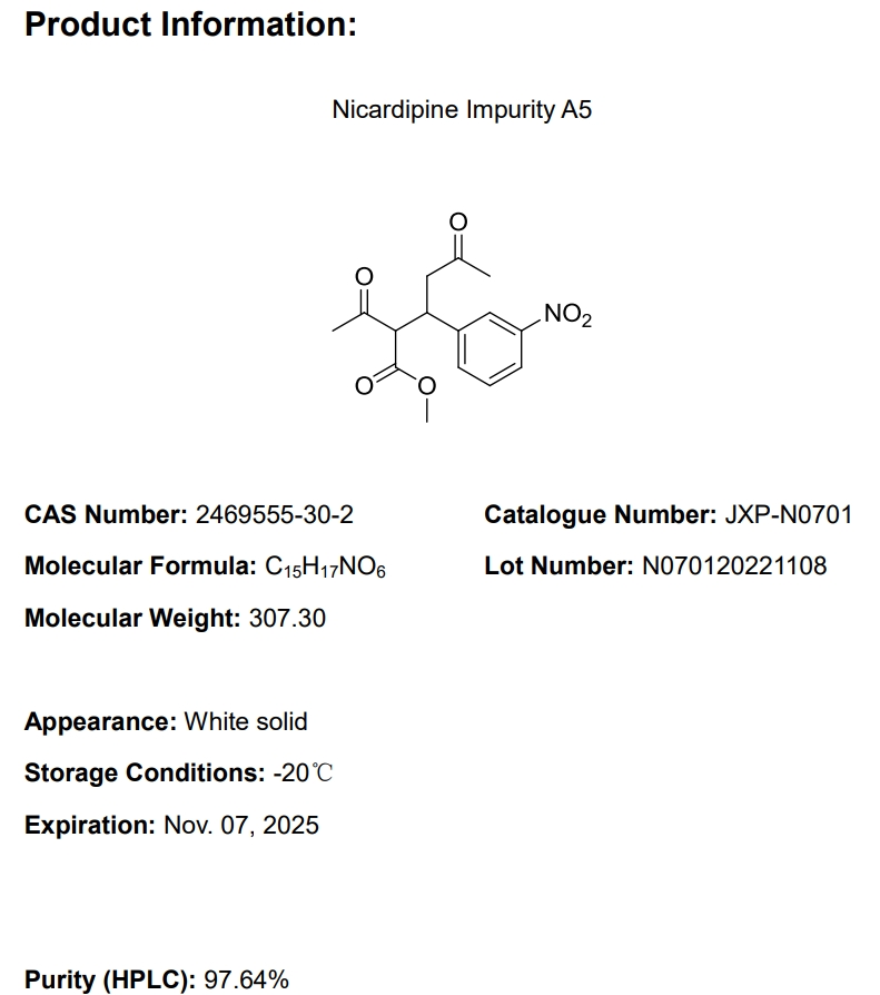 尼卡地平雜質A5,Nicardipine impurity A5