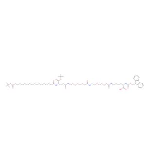 (3S,30S)-3-羧基-30-(叔丁氧羰基)- 9,18,27,32-四氧代-11,14,20,23-四氧杂-2,8,17,26,31-五氮杂四十九烷二酸 49-叔丁酯 1-(9H-芴-9-基甲基)酯,Fmoc-Lys[Oct-(OtBu)-Glu-(OtBu)-AEEA-AEEA]-OH;Fmoc-Lys(tBu-OOC-C16-CO-Glu(AEEA-AEEA)OtBu)-OH;Fmoc-Lys(AEEA-AEEA-Y-Glu(OtBu)-C18-OtBu)-OH