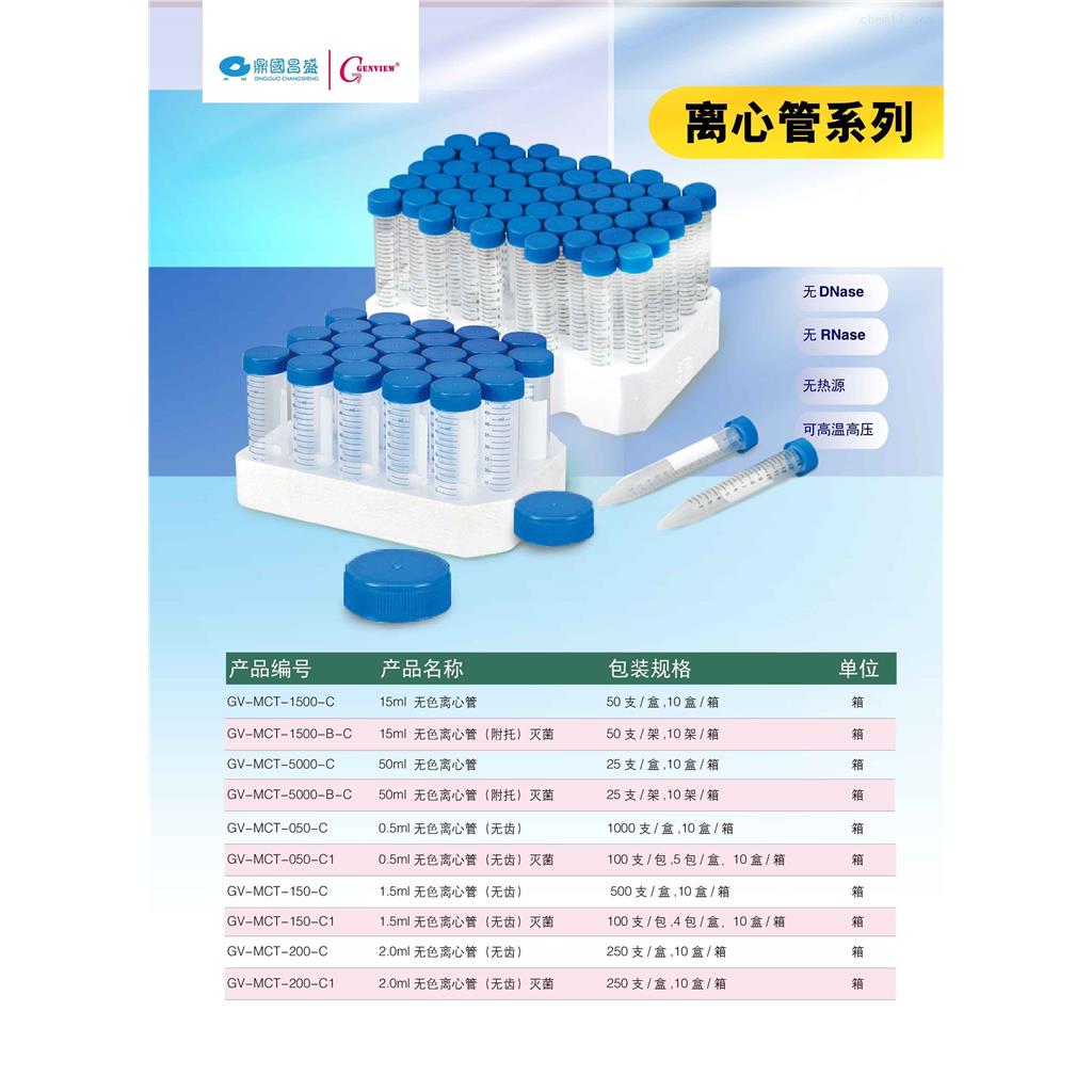 1.5ml離心管（無齒，無色）