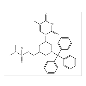 Phosphoramidochloridic acid, N,N-dimethyl-, [6-(3,4-dihydro-5-methyl-2,4-dioxo-1(2H)-pyrimidinyl)-4-(triphenylmethyl)-2-morpholinyl]methyl ester