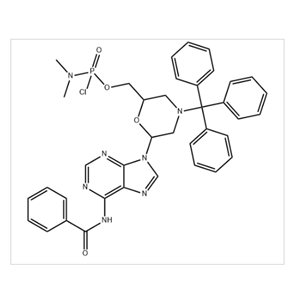 Phosphoramidochloridic acid, N,N-dimethyl-, [6-[6-(benzoylamino)-9H-purin-9-yl]-4-(triphenylmethyl)-2-morpholinyl]methyl ester,Phosphoramidochloridic acid, N,N-dimethyl-, [6-[6-(benzoylamino)-9H-purin-9-yl]-4-(triphenylmethyl)-2-morpholinyl]methyl ester