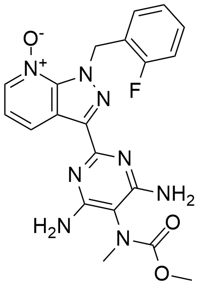 利奥西呱杂质I；4,6-二氨基-2-[1-（2-氟苄基）-1H-吡唑并[3,4-b]吡啶-N-氧-3-基]-5-嘧啶-N-甲基-氨基甲酸甲酯,Riociguat Impurity I;3-(4,6-diamino-5-((methoxycarbonyl)(methyl)amino)pyrimidin-2-yl)-1-(2-fluorobenzyl)-1H-pyrazolo[3,4-b]pyridine 7-oxide