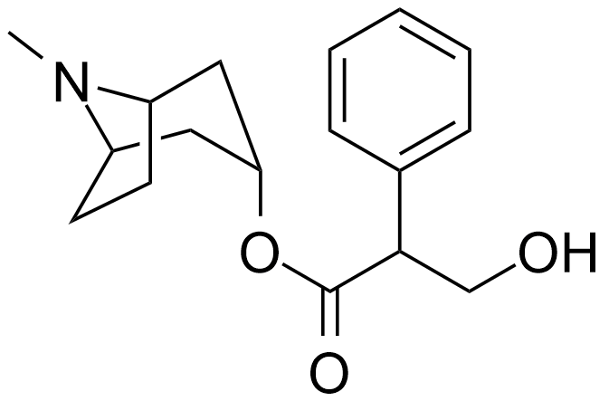 异丙托溴铵脱异丙基杂质C；(1R,3r,5S)-3-[(2RS)-3-羟基-2-苯基丙酰氧基]-8-甲基-8-氮杂双环[3.2.1]辛烷,Ipratropium Bromide  Impurity C;(1R,3r,5S)-8-methyl-8-azabicyclo[3.2.1]octan-3-yl 3-hydroxy-2-phenylpropanoate