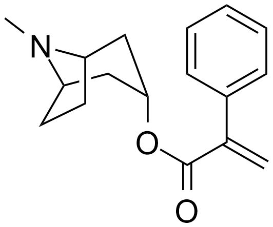 異丙托溴銨雜質(zhì)G；(1R,3r,5S)-3-（2-苯基丙烯酰氧基）-8-甲基-8-氮雜雙環(huán)[3.2.1]辛烷,Ipratropium Bromide  Impurity G;(1R,3r,5S)-8-methyl-8-azabicyclo[3.2.1]octan-3-yl 2-phenylacrylate