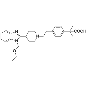 比拉斯汀二甲醚杂质G；2-[4-（2-{4-[1-（2-乙氧基甲基）-1H-苯并咪唑-2-基]-哌啶-1-基}-乙基）-苯基]-2-甲基丙酸