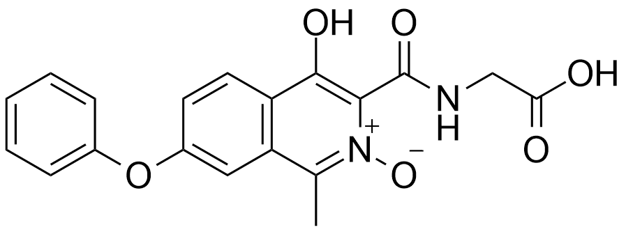 罗沙司他N-氧化杂质；[(1-甲基-4-羟基-7-苯氧基异喹啉-3-羰基)氨基]乙酸-2-氮氧化物,N-oxide Roxadustat ;3-((carboxymethyl)carbamoyl)-4-hydroxy-1-methyl-7-phenoxyisoquinoline 2-oxide