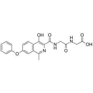 羅沙司他雜質(zhì)D；[2-[(4-羥基-1-甲基-7-苯氧基異喹啉-3羰基)氨基]-乙酰氨基]乙酸,Roxadustat Impurity D;2-(2-(4-hydroxy-1-methyl-7-phenoxyisoquinoline-3-carboxamido)acetamido)acetic acid