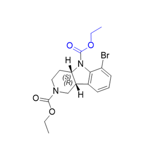 卢美哌隆杂质14,diethyl (4aS,9bR)-6-bromo-3,4,4a,9b-tetrahydro-1H-pyrido[4,3-b]indole-2,5-dicarboxylate