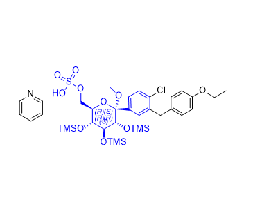 埃格列凈雜質(zhì)08,pyridine ((2R,3R,4S,5R,6S)-6-(4-chloro-3-(4-ethoxybenzyl)phenyl)-6-methoxy-3,4,5-tris((trimethylsilyl)oxy)tetrahydro-2H-pyran-2-yl)methyl sulfate