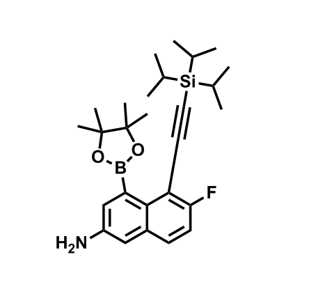 6-氟-4-(4,4,5,5-四甲基-1,3,2-二氧硼杂环戊烷-2-基)-5-((三异丙基硅烷基)乙炔基)萘-2-胺,6-Fluoro-4-(4,4,5,5-tetramethyl-1,3,2-dioxaborolan-2-yl)-5-((triisopropylsilyl)ethynyl)naphthalen-2-amine