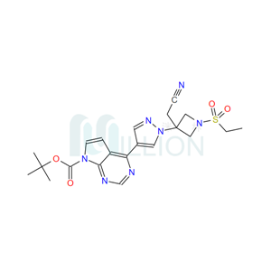 叔-丁基 4-(1-(3-(氰基甲基)-1-(乙基磺酰)吖丁啶-3-基)-1H-吡唑-4-基)-7H-吡咯并[2,3-D]嘧啶-7-羧酸酯,4-[1-[3-(cyanomethyl)-1-(ethylsulfonyl)-3-azetidinyl]-1H-pyrazol-4-yl]-7H-Pyrrolo[2,3-d]pyrimidine-7-carboxylic acid 1,1-dimethylethyl ester