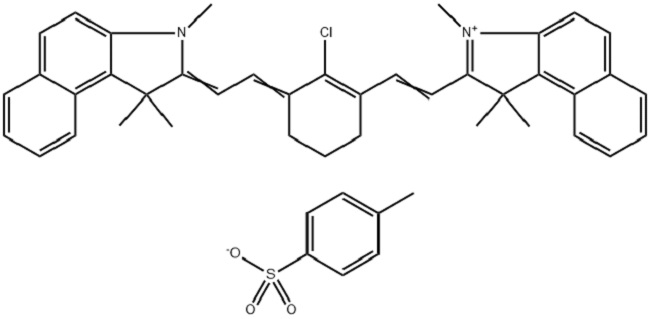 IR 813 对甲基苯磺酸盐,2-[(E)-2-{(3E)-2-chloro-3-[(2E)-2-(1,1,3-trimethyl-1,3-dihydro-2H-benzo[e]indol-2-ylidene)ethylidene]cyclohex-1-en-1-yl}ethenyl]-1,1,3-trimethyl-1H-benzo[e]indolium 4-methylbenzenesulfonate