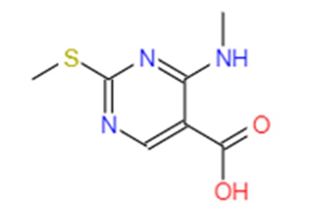 4-(甲基氨基)-2-(甲基硫代)-5-嘧啶甲酸,4-(Methylamino)-2-(methylthio)-5-pyrimidinecarboxylic acid