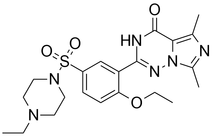 盐酸伐地那非杂质A,Vardenafil EP Impurity A;2-(2-Ethoxy-5-((4-ethylpiperazin-1-yl)sulfonyl)phenyl)-5,7-dimethylimidazo[5,1-f][1,2,4]triazin-4(3H)-one