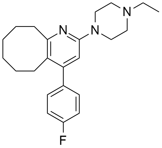 布南色林；2-(4-乙基-1-哌嗪基)-4-(4-氟苯基)-5,6，7，8，9，10-六氢环辛烷并[b]吡啶,Blonanserin