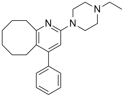 布南色林脱氟杂质C；2-(4-乙基哌嗪-1-基)-4-苯基-5，6，7，8，9，10-六氢环辛烷并[b]吡啶,Desfluoro Blonanserin;Cycloocta[b]pyridine, 2-(4-ethyl-1-piperazinyl)-5,6,7,8,9,10-hexahydro-4-phenyl-