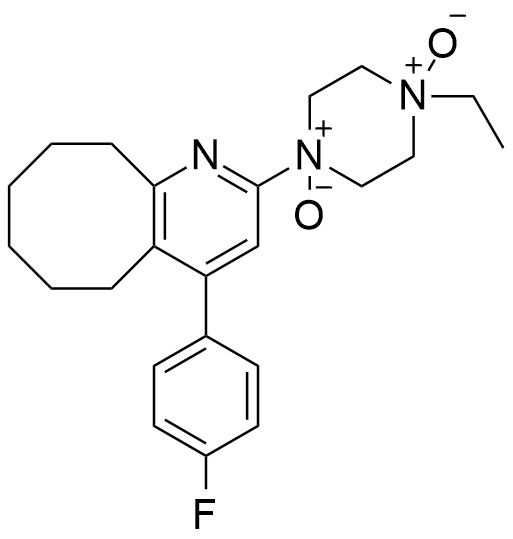 布南色林N，N-氧化杂质；1-乙基-4-（4-（4-氟苯基）-5，6，7，8，9，10-六氢环辛烷并[b]吡啶-2-基）哌嗪-1，4-二氧化物,Blonanserin N,N-Dioxide (Piperidine N,N-Dioxide);1-ethyl-4-(4-(4-fluorophenyl)-5,6,7,8,9,10-hexahydrocycloocta[b]pyridin-2-yl)piperazine 1,4-dioxide