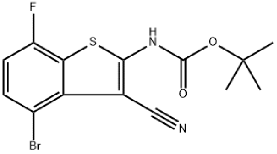 叔丁基(4-溴-3-氰基-7-氟苯并[B]噻吩-2-基)氨基甲酸酯,INDEX NAME NOT YET ASSIGNED