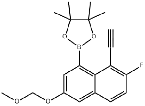 2-[8-乙炔基-7-氟-3-(甲氧基甲氧基)-1-萘基]-4,4,5,5-四甲基-1,3,2-二氧杂硼烷,2-(8-Ethynyl-7-fluoro-3-(methoxymethoxy)naphthalen-1-yl)-4,4,5,5-tetramethyl-1,3,2-dioxaborolane