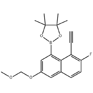 2-[8-乙炔基-7-氟-3-(甲氧基甲氧基)-1-萘基]-4,4,5,5-四甲基-1,3,2-二氧杂硼烷,2-(8-Ethynyl-7-fluoro-3-(methoxymethoxy)naphthalen-1-yl)-4,4,5,5-tetramethyl-1,3,2-dioxaborolane