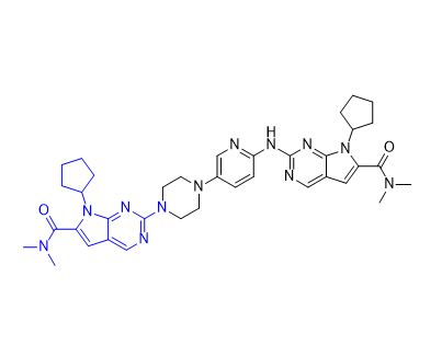 瑞波西利雜質(zhì)06,7-cyclopentyl-2-(4-(6-((7-cyclopentyl-6-(dimethylcarbamoyl)-7H- pyrrolo[2,3-d]pyrimidin-2-yl)amino)pyridin-3-yl)piperazin-1-yl)-N, N-dimethyl-7H-pyrrolo[2,3-d]pyrimidine-6-carboxamide