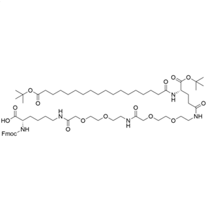 Fmoc-Lys(tBuO-Ste-Glu(AEEA-AEEA)-OtBu)-OH,Fmoc-Lys(tBuO-Ste-Glu(AEEA-AEEA)-OtBu)-OH