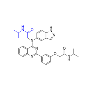 贝舒地尔杂质04,2-((1H-indazol-5-yl)(2-(3-(2-(isopropylamino)-2-oxoethoxy)phenyl) quinazolin-4-yl)amino)-N-isopropylacetamide