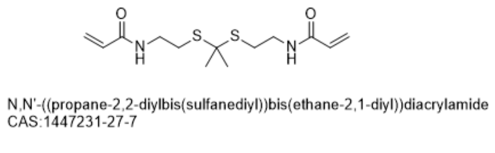 N,N'-((propane-2,2-diylbis(sulfanediyl))bis(ethane-2,1-diyl))diacrylamide,N,N'-((propane-2,2-diylbis(sulfanediyl))bis(ethane-2,1-diyl))diacrylamide