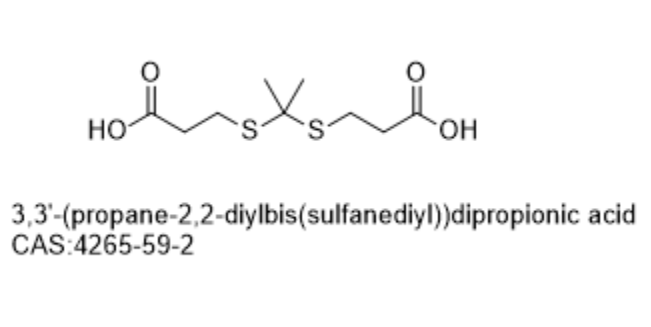 3,3'-(propane-2,2-diylbis(sulfanediyl))dipropionic acid,3,3'-(propane-2,2-diylbis(sulfanediyl))dipropionic acid